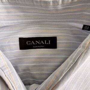 Canali Cotton Striped Long Sleeve Dress Shirt